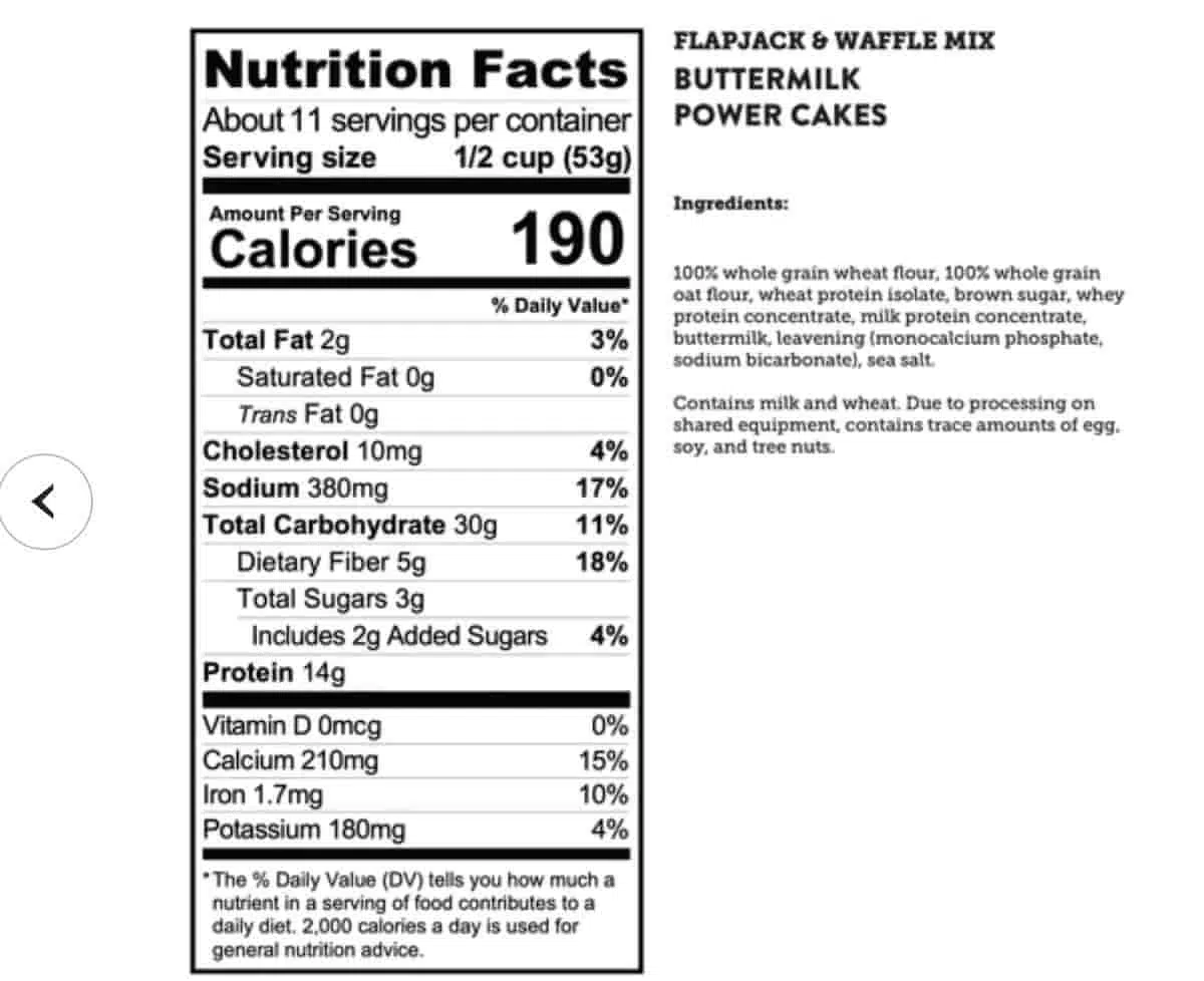 Kodiak Cakes Nutritional Information